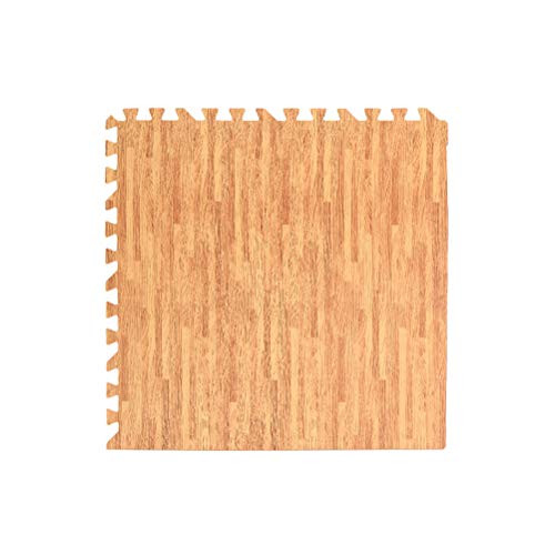 VORCOOL 30cm Square EVA Foam Yoga Mat Floor Interlocking Mat Show Floor Yoga Fitness Gym Exercise Mat (30x30x1cm Light Wood Grain)