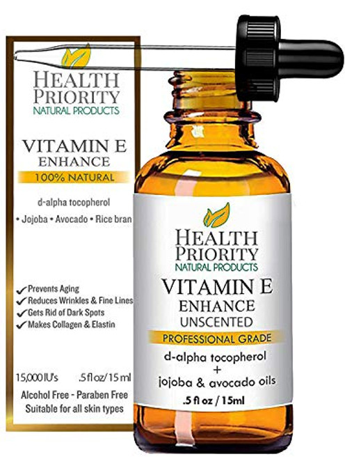 100  Natural   Organic Vitamin E Oil For Your Face   Skin Unscented   15000 30000 IU   Reduces Wrinkles   Fade Dark Spots Raw Vit E Extract Sunflower  05 Fl Oz  1 pack