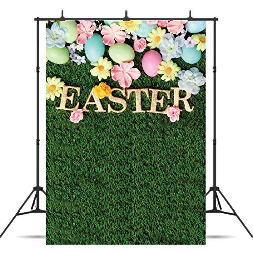 Dudaacvt 5x7ft Happy Easter Photography Backdrops Green Grass Photo Background Colorful Eggs Children Kids Adult Portraits Photo Studio D0450507