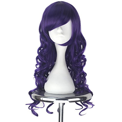 Miss U Hair Synthetic Women Cute Long Curly Party Cosplay Costume Wig Halloween Purple