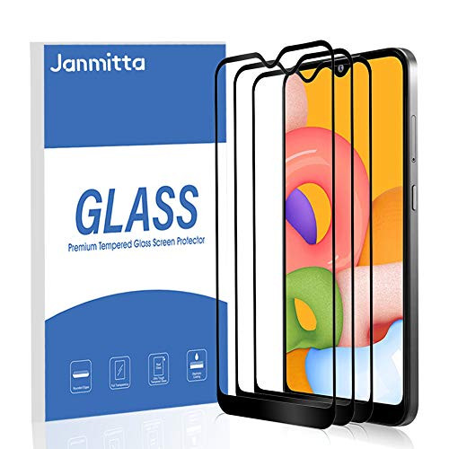 3 Pack  Janmitta for Samsung Galaxy A01 Screen Protector 9H Hardness  Scratch Resistant   Anti Fingerprint   Bubble Free  Tempered Glass for Samsung Galaxy A01  Black