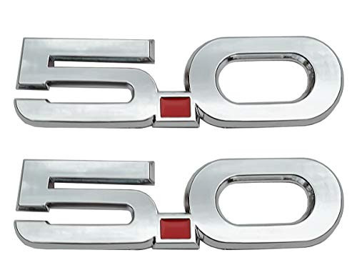 2Pc 50 Emblem 3D Badge Fender Badge Snap Type Decal Replacement for 2015 2017 Mustang GT 50  Chrome