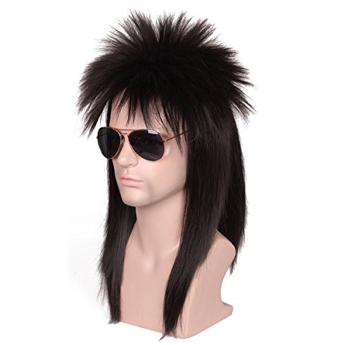 ColorGround 80S Long Straight Black Party Cosplay Wig