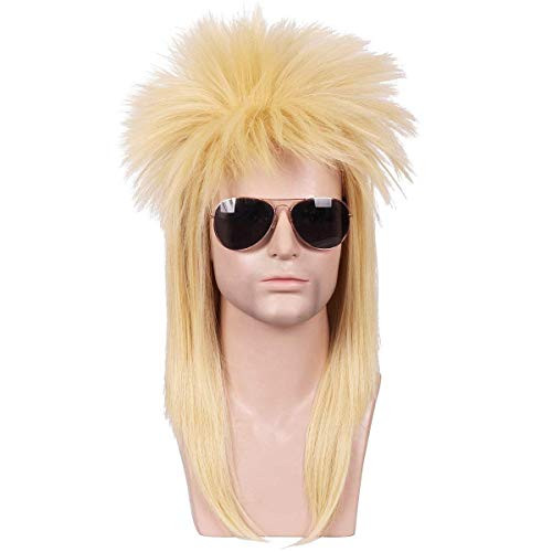 ColorGround 80S Long Straight Blonde Party Cosplay Wig