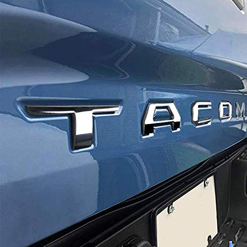 Wayrank Tailgate Letters for Toyota Tacoma 2016 2017 2018 2019 3D Metal Inserts  Chrome
