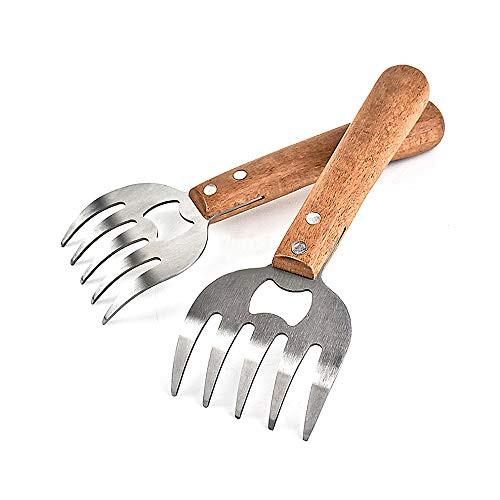 Meat Claws Meat Remover2 Pieces BBQ Pulled Pork Meat Shredder Bear Claws Stainless Steel Meat HandlerPulled Pork   Meat Claws Meat Shredder Forks and Smoking Accessories for Carving Handling