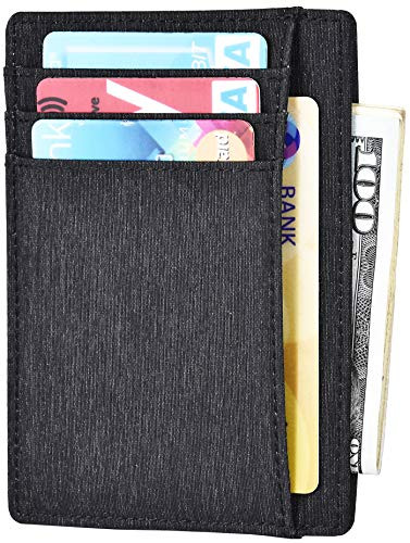 Slim Wallet RFID Front Pocket Wallet Minimalist Secure Thin Credit Card Holder  Waterproof Grey