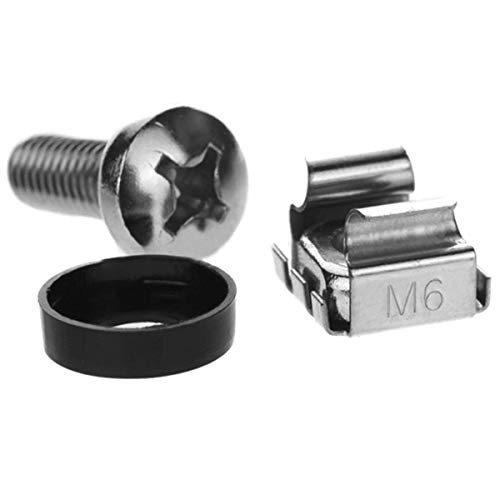 Lancher 20 Pack M6 x 16mm Screws and Cage Nuts for Server Shelf Cabinets Rack Mount Screw cage nut