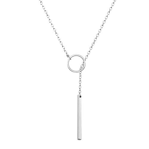 choice of all Long Lariat Y Pendant Necklace for Women Bar Pendant Necklace Jewelry  M silver necklace