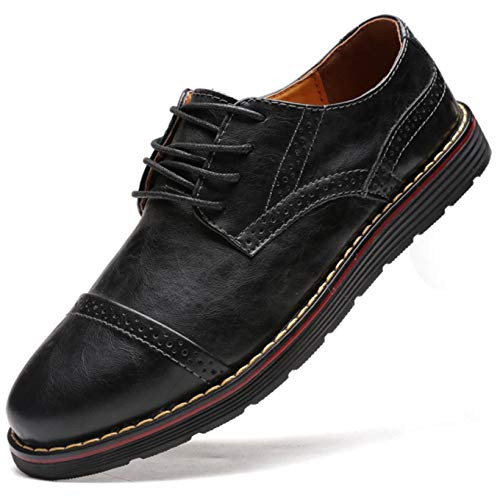 Men s Genuine Leather Oxford Formal Dress Shoes Lace up Loafers Wingtip Casual Business Shoes Brogues Oxford