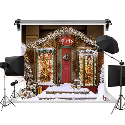 Kate 7x5ft 22m W  x15m H  Christmas Photography Background Xmas Storefront Cottage Decorations Backdrop Christmas Shop Window Backdrops Props