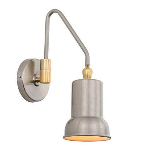 Pathson Brass Wall Sconce Adjustable Wall Light Fixtures Hardwired Swing Arm Wall Lamp for Bedside Lighting Industrial Vintage Style for E26 Bulbs Brushed Steel Pathson Brass Wall Sconce Adjustable Wall Light Fixtures Hardwired Swing Arm Wall Lamp for Bedside Lighting Industrial Vintage Style for E26 Bulbs Brushed Steel