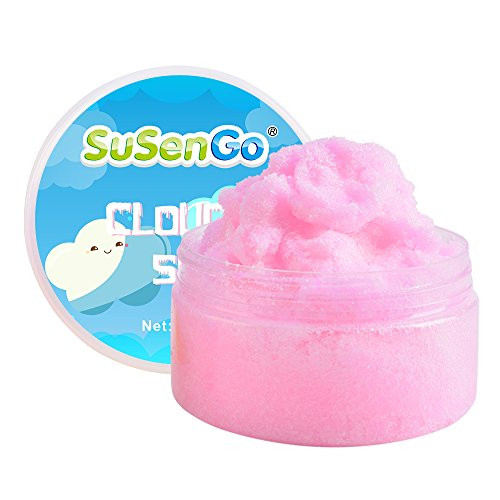 SuSenGo Cloud Slime, Pink Slime with Star Sequins, Snow Cloud Slime Scented Stress Toy for Kids and Adults, Fluffy Foam Slime, 200ml