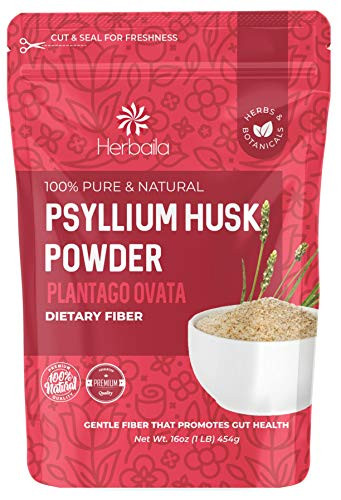 Psyllium Husk Powder 16oz   1 lb Finely Ground Powder for Baking Keto Bread  High Fiber  Gluten Free Vegan Non GMO