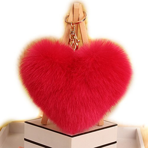 URSFUR Artificial Rabbit Fur Ball Keychain Pom Bag Charm Pendant Toy Tassel Key Chain Hook