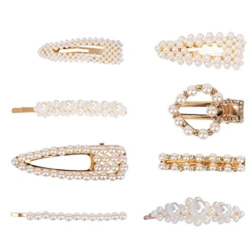 Pearl Hair Clip for Women Girls 8pcs Handmade Artificial Pearl Decorative Bridal Hair Barrette Hair Pins for Party Wedding Pearl Hair Clip for Women Girls 8pcs Handmade Artificial Pearl Decorative Bridal Hair Barrette Hair Pins for Party Wedding