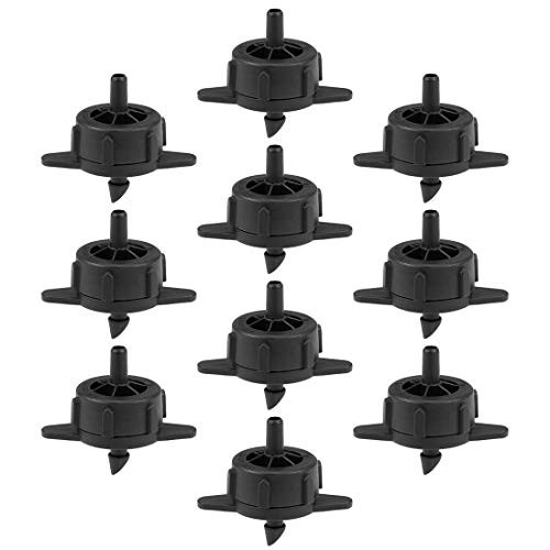 uxcell Pressure Compensating Dripper 1 GPH 4L H Emitter for Garden Lawn Drip Irrigation with Barbed Hose Connector Black 50pcs