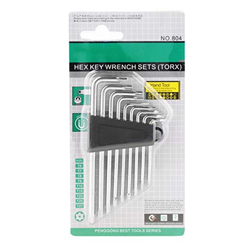 L shape Wrench Hex Keys 804 Small Security Star Universal Set Hand Tools Plum Star Hexagonal Hole Wrench Combination 9pcs