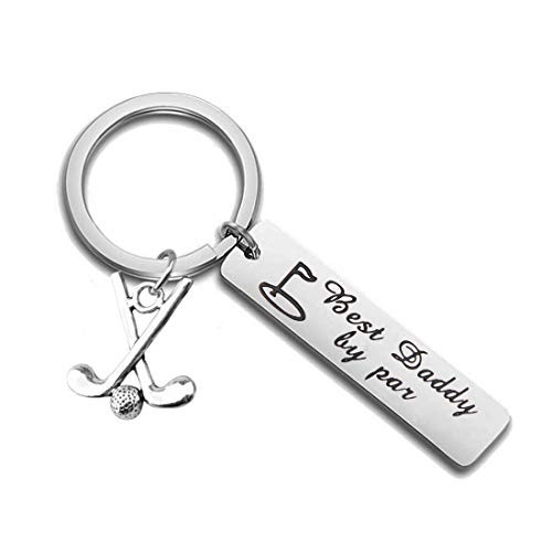 HOLLP Daddy Keyring Golf Gift for Fathers Day Dad Jewelry Golf Charm Father Keyring Best Daddy by Par Keychain  Keychain