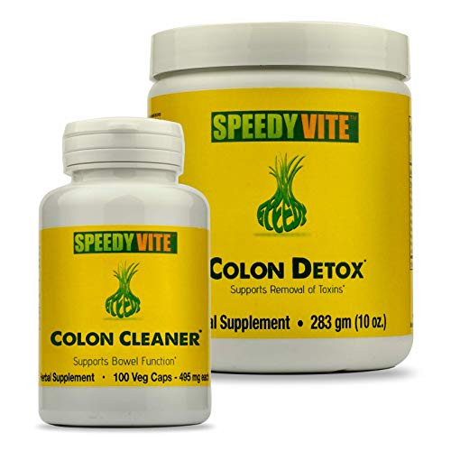SpeedyVite Complete Colon Detox   Cleanse Set  10oz Powder Detox 100 Veg Cap Cleanse