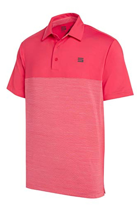 Three Sixty Six Quick Dry Golf Shirts for Men   Moisture Wicking Short Sleeve Casual Polo Shirt Fire Red