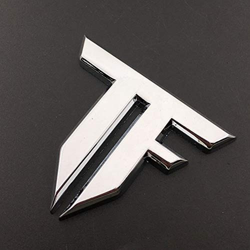 UpAuto 3D TF Emblem Metal Sticker Vehicle logo Rear Trunk Lid Auto Badge Sticker  Silver