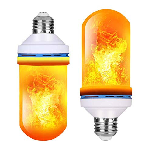 ProPOW LED Flame Effect Light Bulb,4 Modes with Upside Down Effect E26 Medium Base Flickering Light Bulbs LED Flame Bulbs for Christmas Home, Hotel, Party Decoration (2 Pack)