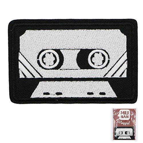 MUNAN sew on Patches Black and White Retro Tape Patch Iron On Sewing Embroidered Patches Badge Applique for Clothes Jacket Jeans Cap