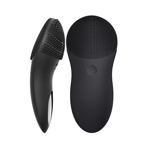 TOUCHBeauty Silicone Facial Cleansing Brush Sonic Face Brush Complete Facial Exfoliating Brush Spa System for Gentle Cleansing and Deep Scrubbing  Black TB 1788