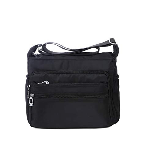 Crossbody Bag for Women Waterproof Shoulder Bag Messenger Bag Casual Canvas Purse Handbag  Small Black