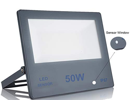 GDIDEA 50W Motion Sensor Floodlight LED Flood Light Waterproof IP66 floodlighs 6500K 5000Lm Super Bright LED Floodlights for Warehouse Backyards Front Doors Garages Driveways Sidewalks
