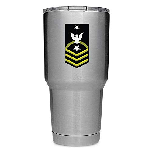 DHDM Designs Navy E8 CMDCS GC Command Senior Chief 3 Inch Rank 2 Pack Premium Quality Vinyl Decal Tumbler Stickers   Stickers ONLY Cup NOT Included   Laminated with UV Protective Laminate   PD3147