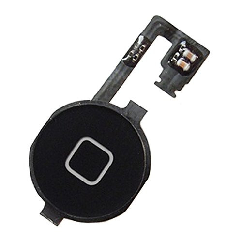 Johncase OEM Home Button Flex Ribbon Cable Assembly w Rubber Gasket Replacement Part Compatible for iPhone 4s All Carriers  Black