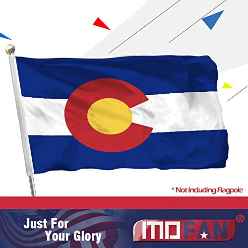 MOFAN Colorado State Flag Polyester 3x5ft US CO Flag Nicely Stitched and Vibrant Bright Color Coloradan Flags Decorative with 2 Solid Grommets Indoor Outdoor