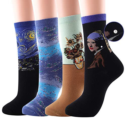 Moyel Fun Socks For Women Art Novelty Cool Funny Funky Crazy Dress Socks Pack