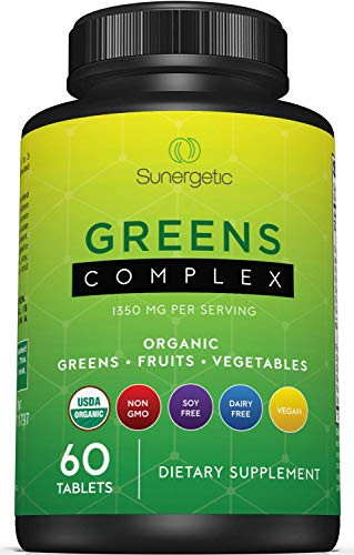 Premium USDA Organic Greens Superfood Tablets  Greens Superfood Powder Includes Veggies Fruits   Polyphenols  Daily Greens Superfood Powder Supplement 60 Greens Tablets