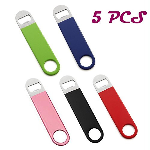 DEEBF 5 PCS Heavy Duty Stainless Steel Flat Bottle Opener?Bartender Bottle Openers?Beer Bottle Openers,Stainless Steel Beer Opener,Flat Bartender Bottle Openers