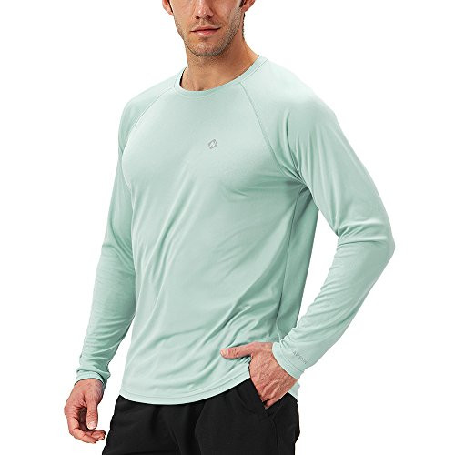 Naviskin Men s Sun Protection UPF 50  UV Outdoor Long Sleeve T Shirt Light Green Size L