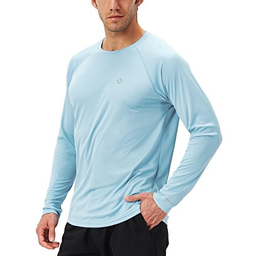 Naviskin Men s Sun Protection UPF 50  UV Outdoor Long Sleeve T Shirt Powder Blue Size XL