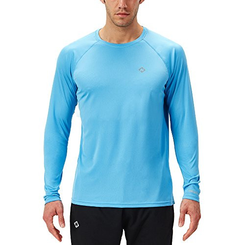 Naviskin Men s Sun Protection UPF 50  UV Outdoor Long Sleeve T Shirt Blue Size M