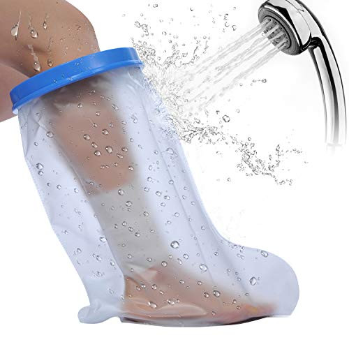 Aozzy Water Proof Leg Cast Cover for Shower Bath Waterproof Adult Cast Protector Keep Cast Bandage Dry Watertight Cast Bag for Wound Foot Ankle Orthopedic Boot Half Leg Size 24 Inches Adult Short Leg