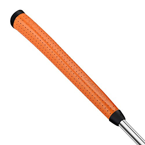 Champkey Genuine Leather Midsize Golf Putter Grip Pure Handmade Club Grip Ergonomics Design with Soft Comfort Material  Orange