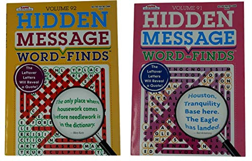 Kappa Large Print Word Finds (2 Books - Volume 91 and 92) - Hidden Message Search Puzzles