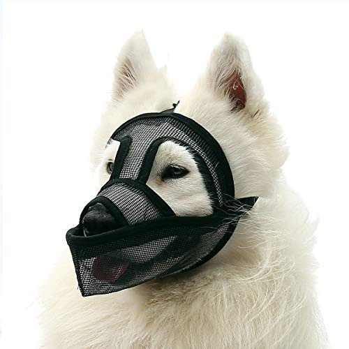 Mayerzon Dog Muzzle Basket Breathable Silicone Dog Muzzle for Anti Barking and Anti Chewing  7 Black