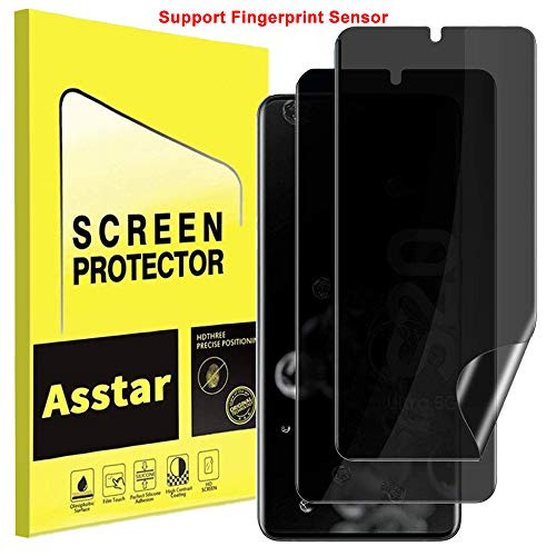 Galaxy S20 Ultra Screen Protector Privacy Black Film Nano TPU Anti Spy Flexibel Shield for Samsung Galaxy S20 Ultra 5G 2020 69    Support in Screen Fingerprint ID Unlock  Full Coverage   2 Pack