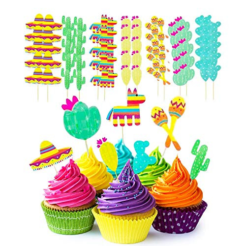 Blasoul 70PCS Fiesta Cupcake Toppers Mexican Cactus Donkey Pinata Sombrero Maraca Cupcake Toppers for Mexican Theme Fiesta Party Decorations Cake Picks for Mexican Themed Birthday Party Blasoul 70PCS Fiesta Cupcake Toppers Mexican Cactus Donkey Pinata Sombrero Maraca Cupcake Toppers for Mexican Theme Fiesta Party Decorations Cake Picks for Mexican Themed Birthday Party