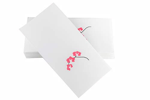 ClassicPoint Dinner Napkins   White with Orchid   Decorative   Disposable   Soft Absorbent   Durable  155 x155    Pack of 50