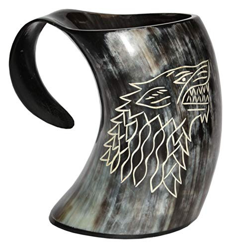 5MoonSun5 s   Game of thrones stark house viking drinking horn mug wolf carved tankard Drink Mead   Beer Like Game of Thrones With This Large Ale Stein   A Perfect Present For Real Men