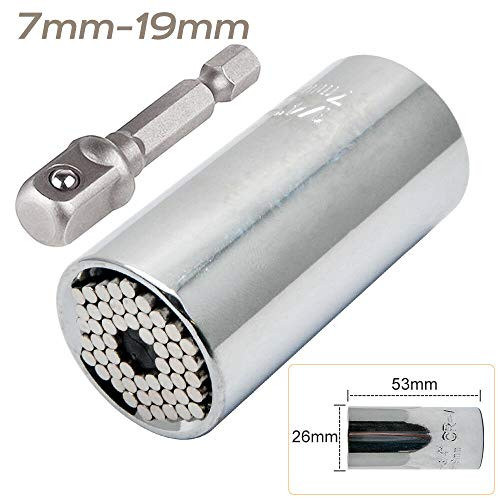 SENRISE Socket Wrench Universal Grip Socket Set Power Drill Adapter Self adjusting combination for automotive industry  7 19mm