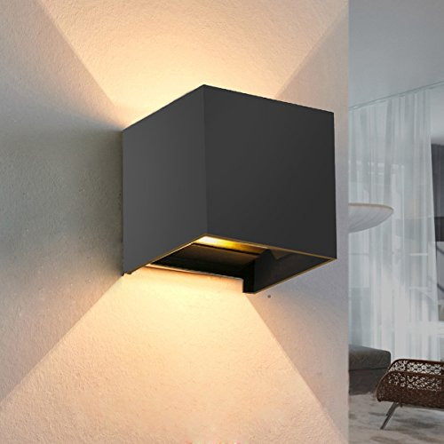 INHDBOX 7W Dimmable Outdoor Wall Sconces Adjustable Waterproof Wall Lamps  3000K Warm Light LED Aluminum Exterior Lights